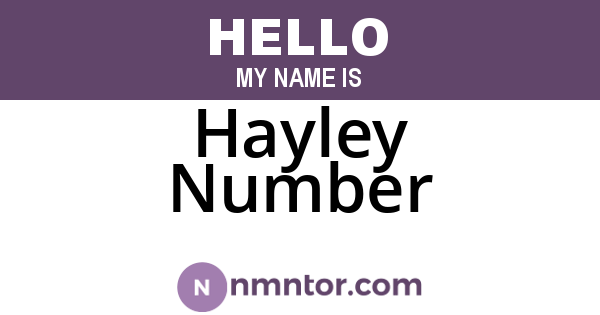 Hayley Number