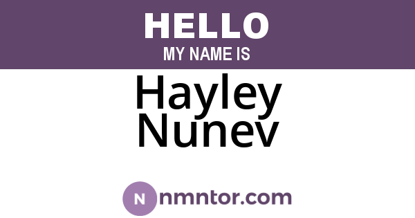 Hayley Nunev