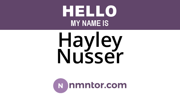 Hayley Nusser