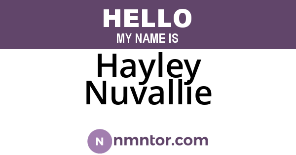 Hayley Nuvallie
