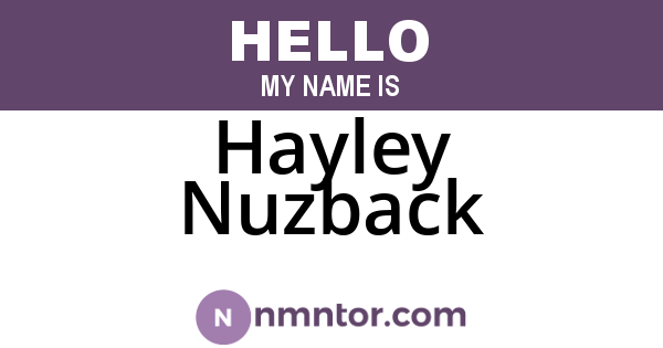 Hayley Nuzback
