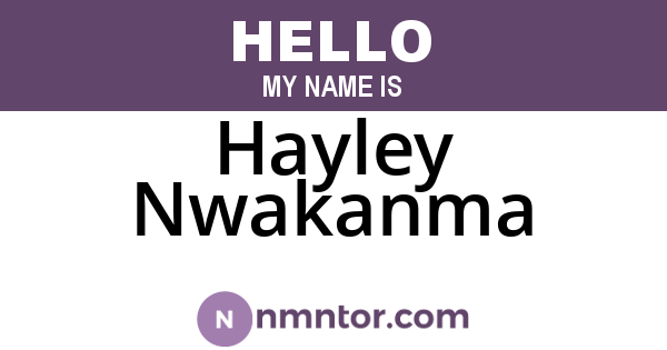 Hayley Nwakanma