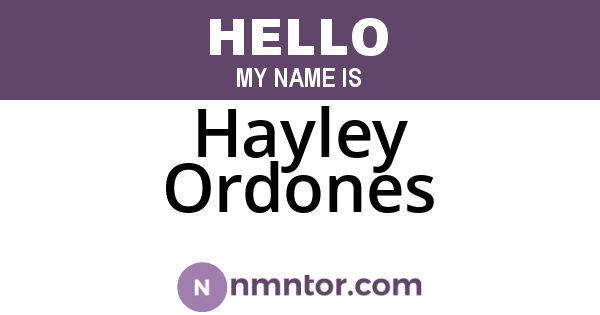 Hayley Ordones