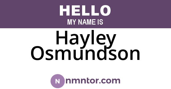Hayley Osmundson