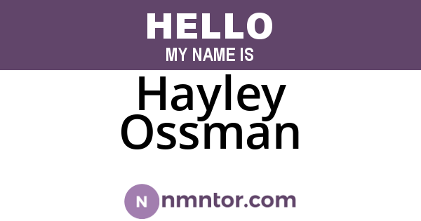 Hayley Ossman