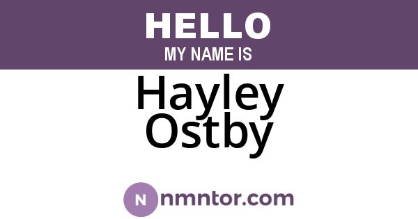 Hayley Ostby
