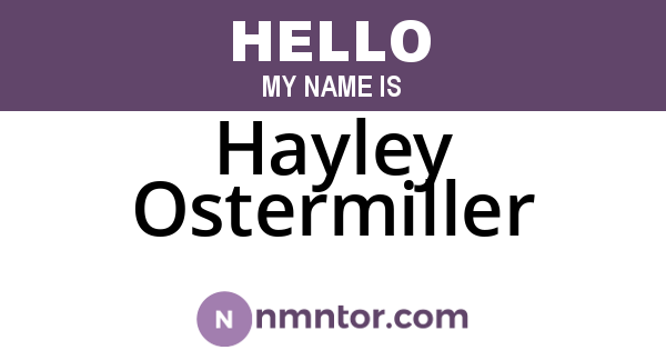 Hayley Ostermiller