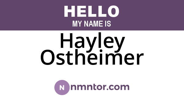 Hayley Ostheimer