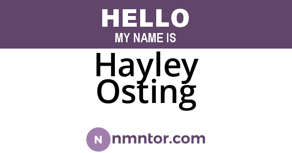 Hayley Osting