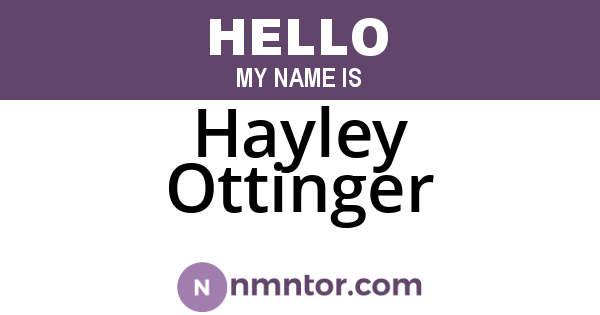 Hayley Ottinger