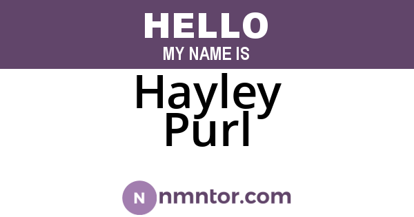 Hayley Purl