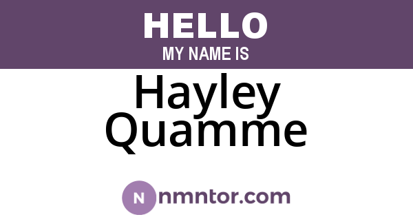 Hayley Quamme