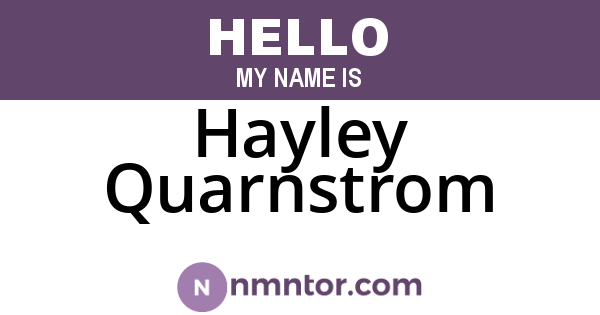 Hayley Quarnstrom