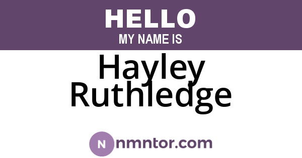 Hayley Ruthledge