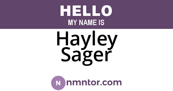Hayley Sager
