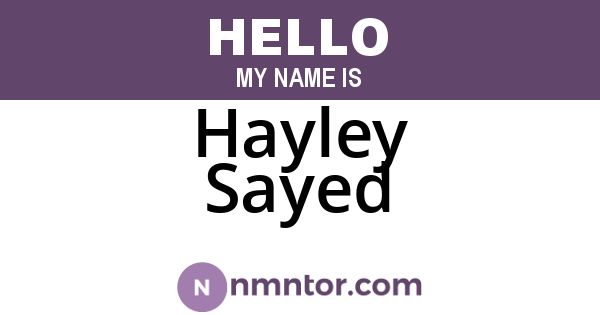 Hayley Sayed