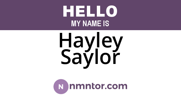 Hayley Saylor