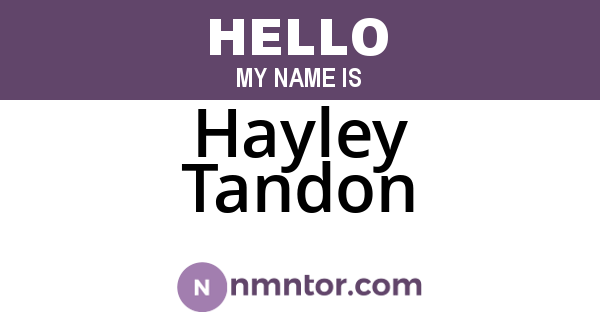 Hayley Tandon