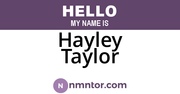 Hayley Taylor