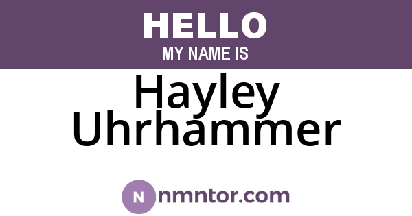 Hayley Uhrhammer