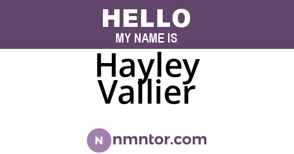 Hayley Vallier