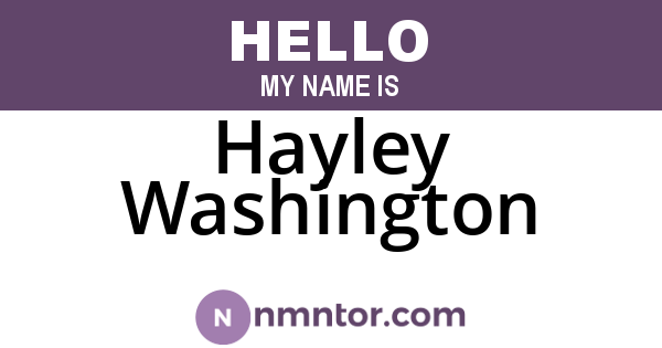 Hayley Washington