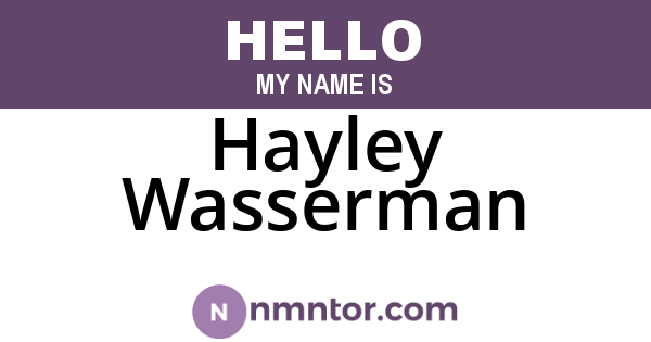 Hayley Wasserman