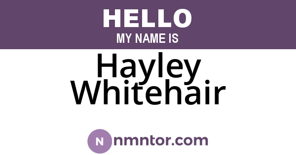 Hayley Whitehair