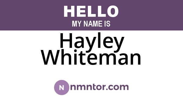 Hayley Whiteman