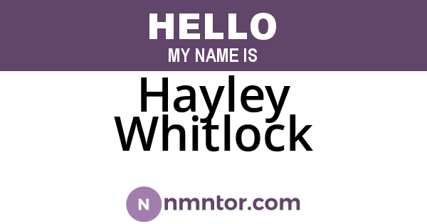 Hayley Whitlock