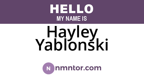 Hayley Yablonski