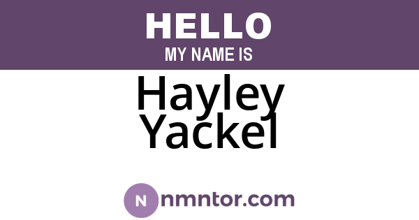 Hayley Yackel