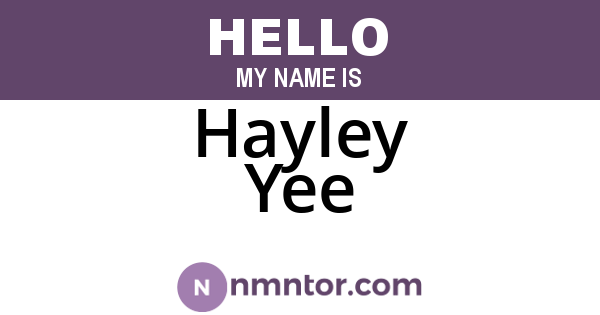 Hayley Yee