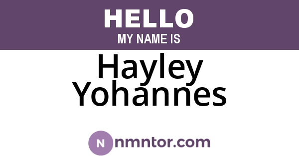 Hayley Yohannes