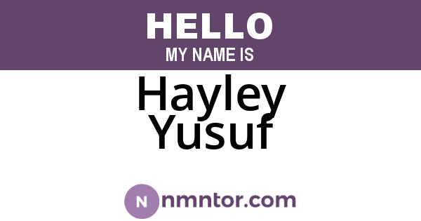 Hayley Yusuf