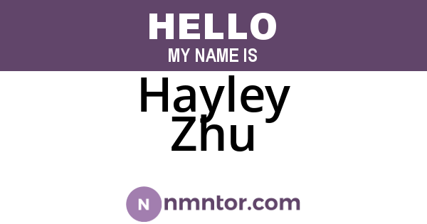 Hayley Zhu