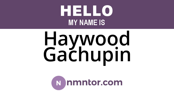 Haywood Gachupin