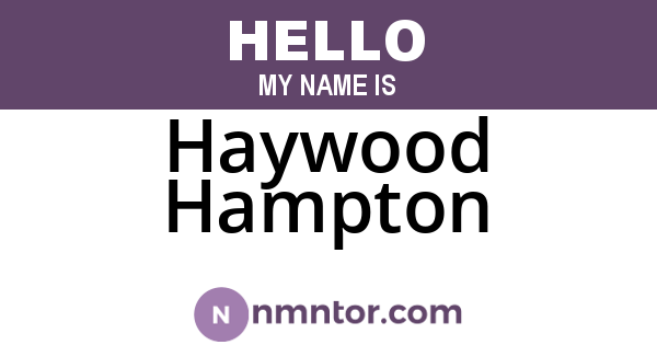 Haywood Hampton