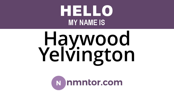Haywood Yelvington