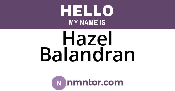 Hazel Balandran