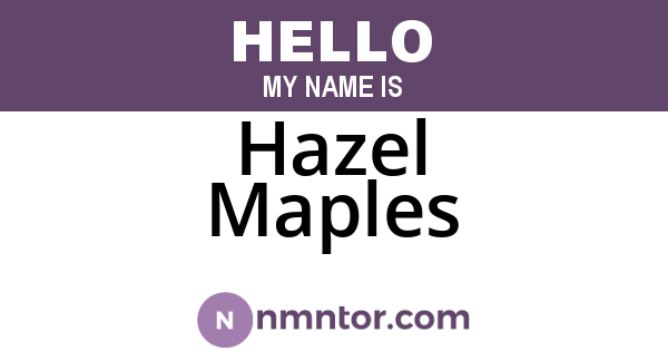 Hazel Maples