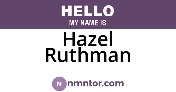 Hazel Ruthman