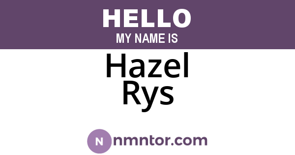 Hazel Rys