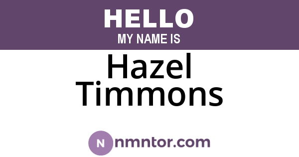 Hazel Timmons
