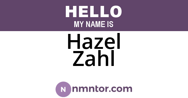 Hazel Zahl