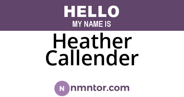 Heather Callender