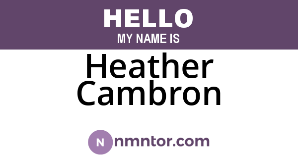 Heather Cambron