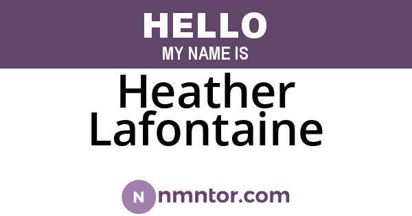 Heather Lafontaine