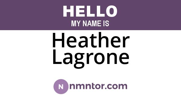 Heather Lagrone
