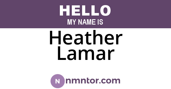 Heather Lamar
